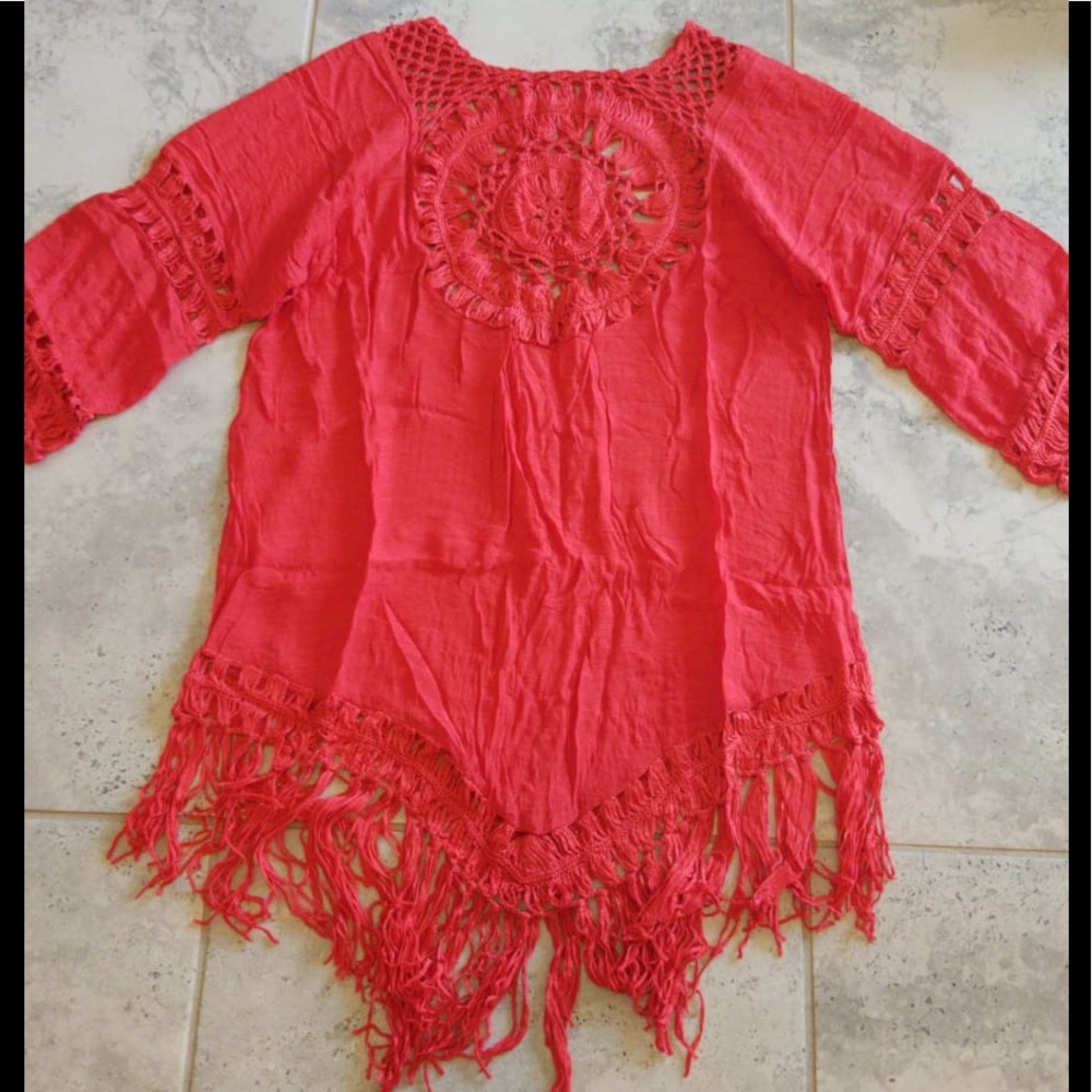 Tassel Beach Dress V Neck White Cover Up S… - Picture 5 of 16